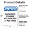 Signmission Document Storage Keep Locked At, 7 in W x Rectangle, Vinyl Decal OS-2PACK-NS-D-710-V-11426 - alternate 4